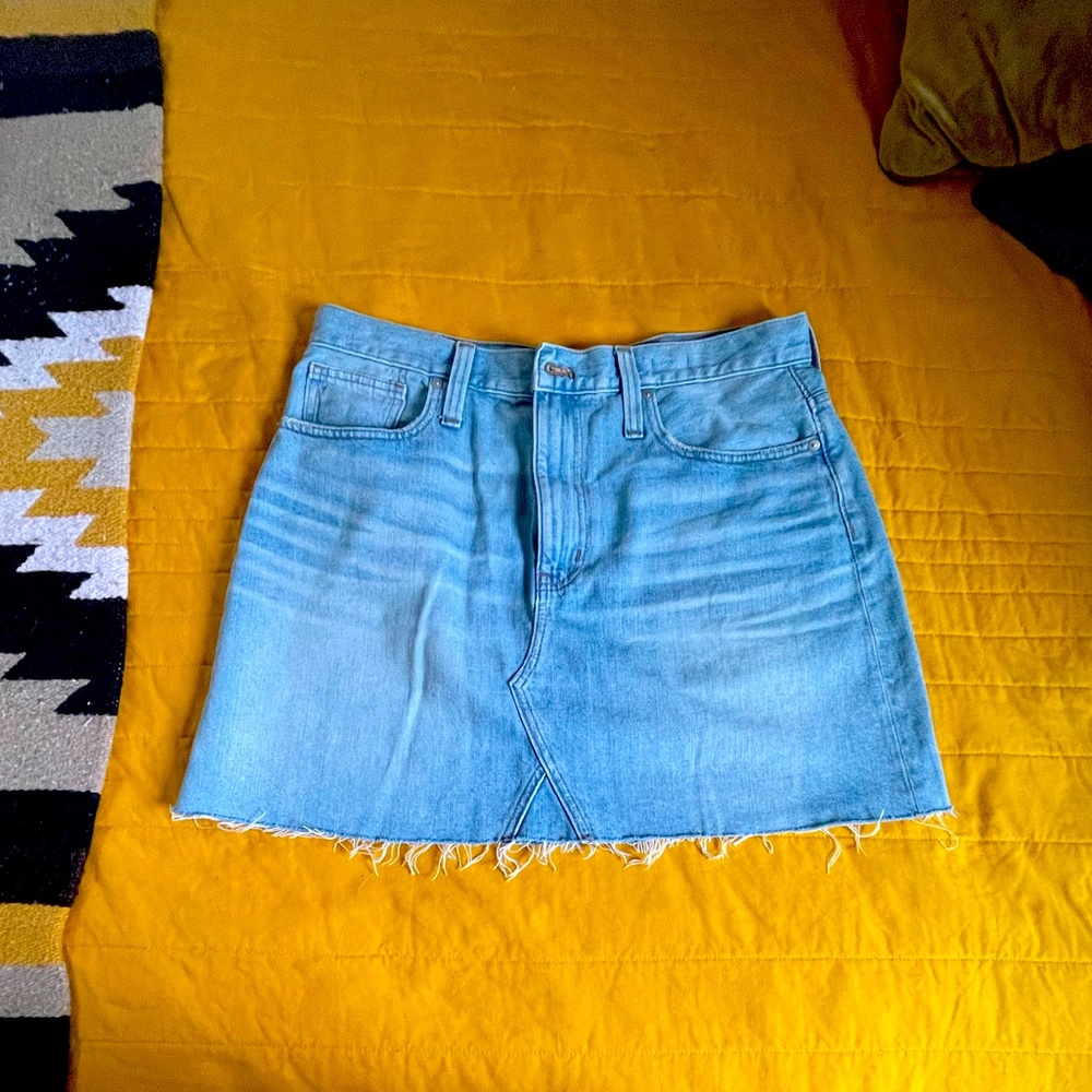 Madewell Rigid Denim A Line Jean Skirt - size 32